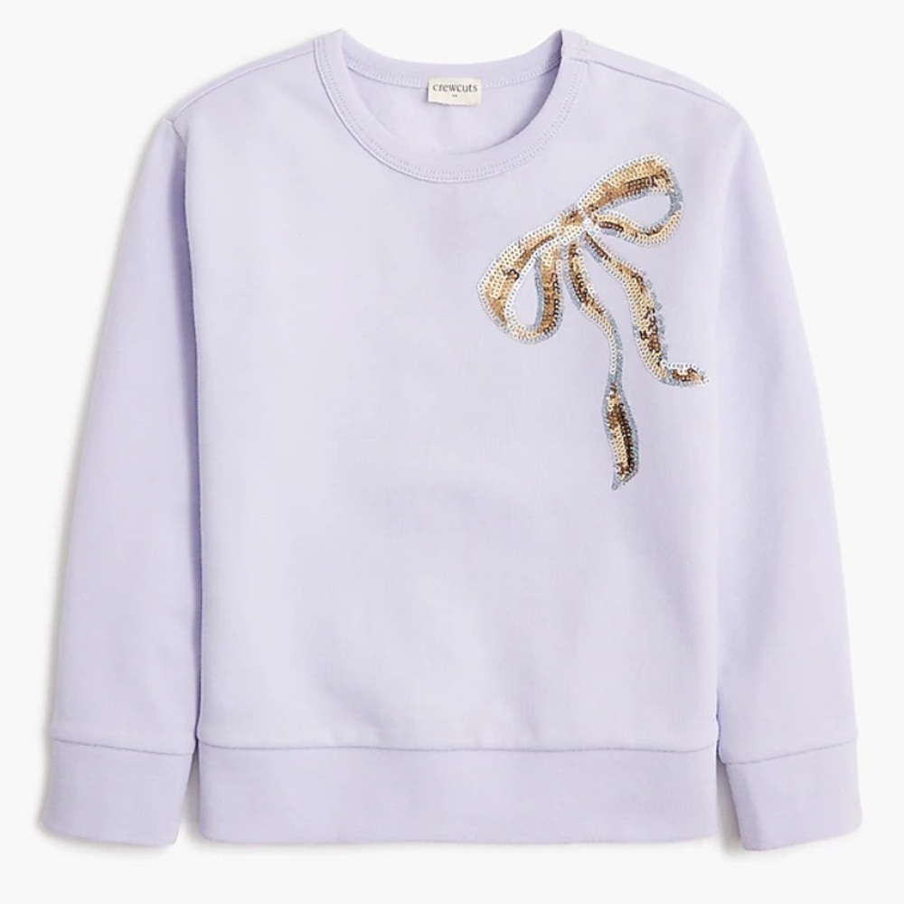 CREWCUTS GIRLS SEQUIN BOW SWEATSHIRT
